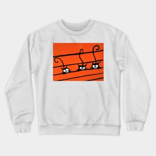 THREE BLACK CATS - between the ORANGE LINES Crewneck Sweatshirt